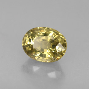 Crisoberilo amarelo natural 0,81ct, corte oval, VVS-VS