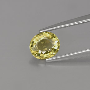 Crisoberilo amarelo natural 0,71ct, corte oval, VVS-VS
