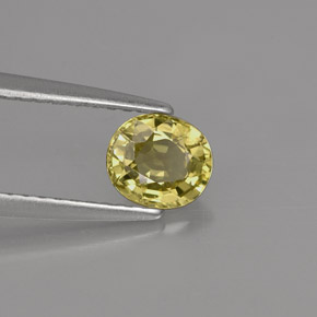 Crisoberilo amarelo natural 0,71ct, corte oval, VVS-VS