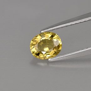 Crisoberilo amarelo natural 0,71ct, corte oval, VVS-VS