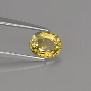 Crisoberilo amarelo natural 0,71ct, corte oval, VVS-VS
