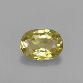 Crisoberilo amarelo natural 0,68ct, corte oval, VS