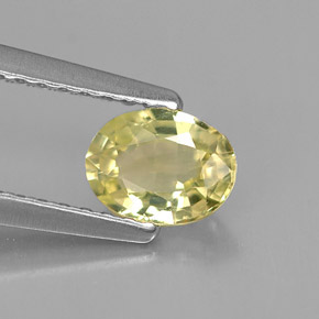 Crisoberilo amarelo natural 0,62ct, corte oval, VS