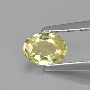 Crisoberilo amarelo natural 0,62ct, corte oval, VS