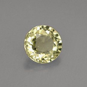 Crisoberilo amarelo natural 0,72ct, corte redondo, VS