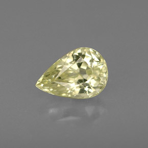 Crisoberilo amarelo natural 0,58ct, formato de pêra, VS-SI