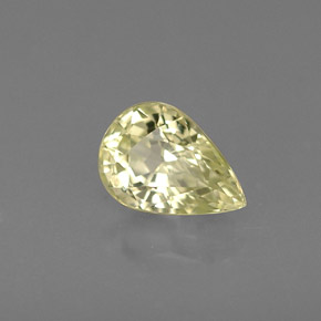 Crisoberilo amarelo natural 0,58ct, formato de pêra, VS-SI