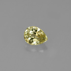 Crisoberilo amarelo natural 0,53ct, formato de pêra, VVS-VS