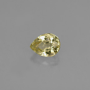 Crisoberilo amarelo natural 0,53ct, formato de pêra, VVS-VS