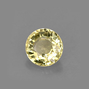 Crisoberilo amarelo natural 0,74ct, corte redondo, VVS-VS