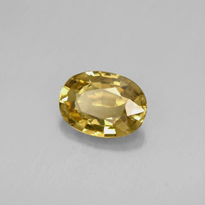 Crisoberilo amarelo natural 0,96ct, corte oval, VVS