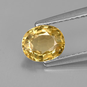 Crisoberilo amarelo natural 0,98ct, corte oval, VS