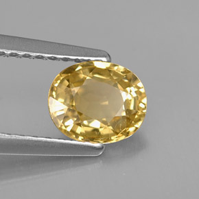 Crisoberilo amarelo natural 0,98ct, corte oval, VS