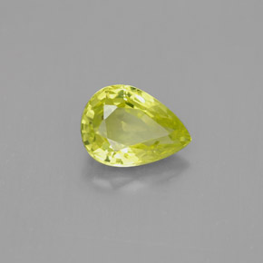 Crisoberilo amarelo natural 1,44ct, formato de pêra, VVS-VS