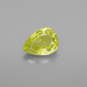 Crisoberilo amarelo natural 1,44ct, formato de pêra, VVS-VS