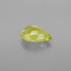 Crisoberilo amarelo natural 1,44ct, formato de pêra, VVS-VS