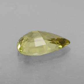 Crisoberilo amarelo natural 1,37ct, formato de pêra, VVS-VS