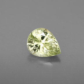 Crisoberilo verde natural 1,50ct, formato de pêra, VVS