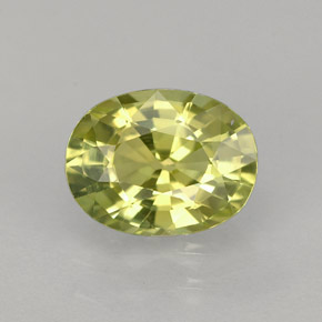Crisoberilo amarelo natural 1,45ct, corte oval, VVS
