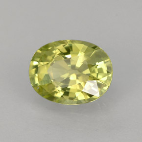 Crisoberilo amarelo natural 1,45ct, corte oval, VVS