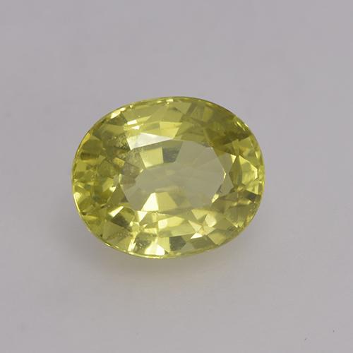 Crisoberilo amarelo natural 1,41ct, corte oval, VS