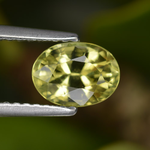 Crisoberilo amarelo natural 1,41ct, corte oval, VVS-VS