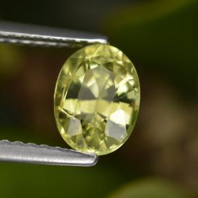 Crisoberilo amarelo natural 1,41ct, corte oval, VVS-VS