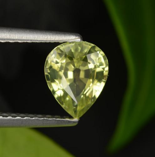 Crisoberilo amarelo natural 1,20ct, formato de pêra, VVS-VS
