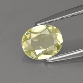 Crisoberilo amarelo natural 0,62ct, corte oval, VVS-VS
