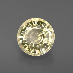 Crisoberilo amarelo natural 1,59ct, corte redondo, VVS-VS