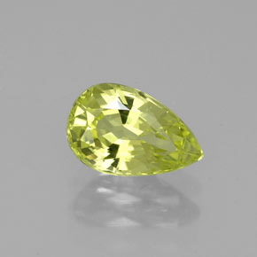 Crisoberilo amarelo natural 1,25ct, formato de pêra, VVS-VS