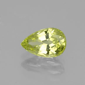 Crisoberilo amarelo natural 1,25ct, formato de pêra, VVS-VS