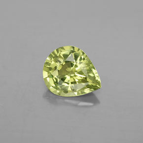 Crisoberilo verde natural 1,30ct, formato de pêra, VVS-VS