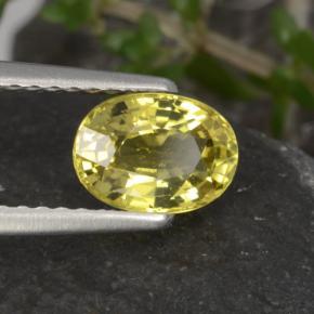 Crisoberilo amarelo natural 1,12ct, corte oval, VVS