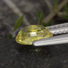 Crisoberilo amarelo natural 1,12ct, corte oval, VVS
