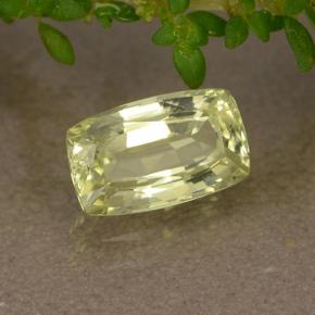 Crisoberilo Amarelo esverdeado Natural 1.31ct, Almofada cortada, VVS-VS