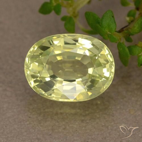 Crisoberilo amarelo natural 1,76ct, corte oval, VS