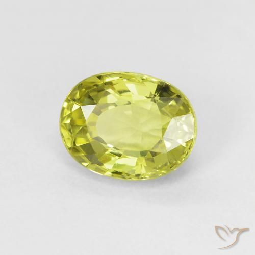 Crisoberilo amarelo médio Natural 1.07ct, oval, VVS