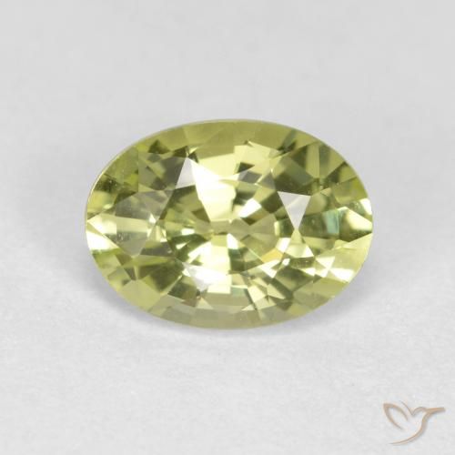 Crisoberilo Amarelo verde Natural 0.99ct, Corte Oval, VVS