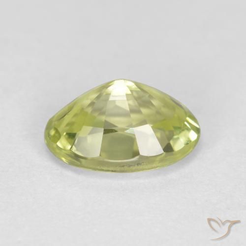 Crisoberilo Amarelo verde Natural 0.99ct, Corte Oval, VVS