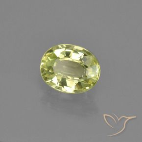 Crisoberilo amarelo médio Natural 1.20ct, oval, VVS