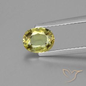 1.00ct Natural amarelo médio Crisoberilo, oval, VVS-VS