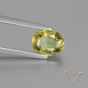 Crisoberilo amarelo médio Natural 1.00ct, oval, VVS-VS