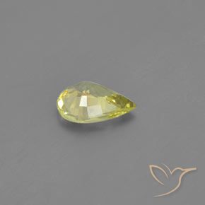 Crisoberilo Limão amarelo Natural 1.18ct, Formato de pêra, VVS
