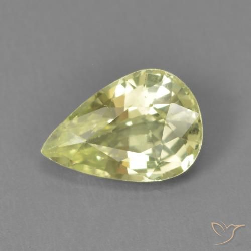 1.39ct Natural Amarelo verde Crisoberilo, Formato de pêra, VVS-VS