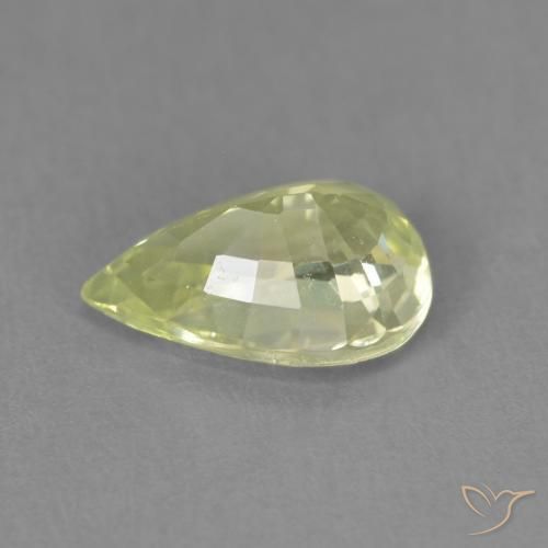 Crisoberilo Amarelo verde Natural 1.39ct, Formato de pêra, VVS-VS