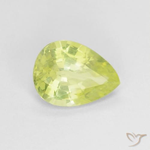 Crisoberilo Limão amarelo Natural 1.29ct, Formato de pêra, VS