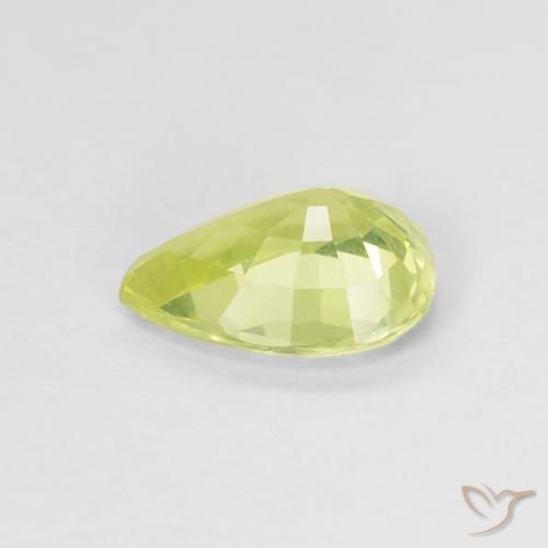 Crisoberilo Limão amarelo Natural 1.29ct, Formato de pêra, VS