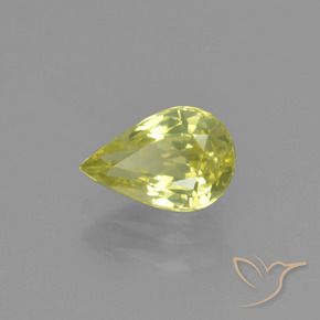 Crisoberilo Amarelo Esverdeado Claro Natural 1.20ct, Formato de pêra, VVS