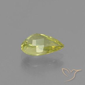 Crisoberilo Amarelo Esverdeado Claro Natural 1.20ct, Formato de pêra, VVS